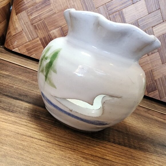 Studio Art Pottery Votive Candle Holder Trees Water and Loon Cut Outs Home Decor - Picture 2 of 10